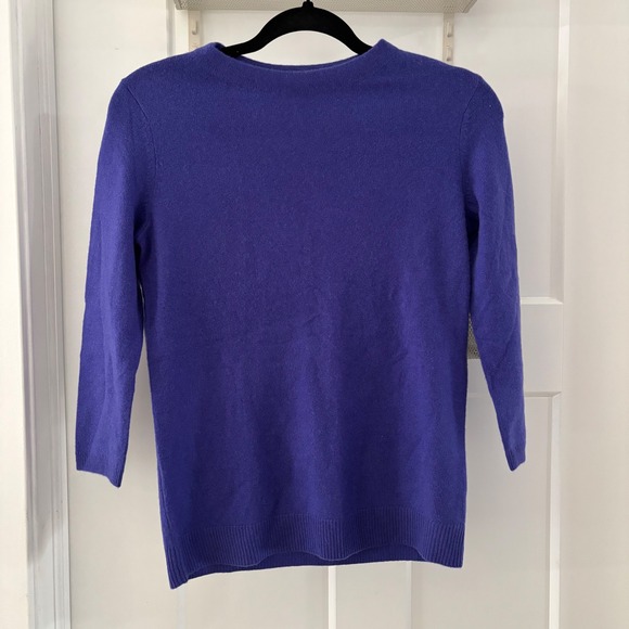 Talbots Sweaters - Talbots Petites P Pure Cashmere 3/4 Sleeve Sweater Periwinkle Blue Purple